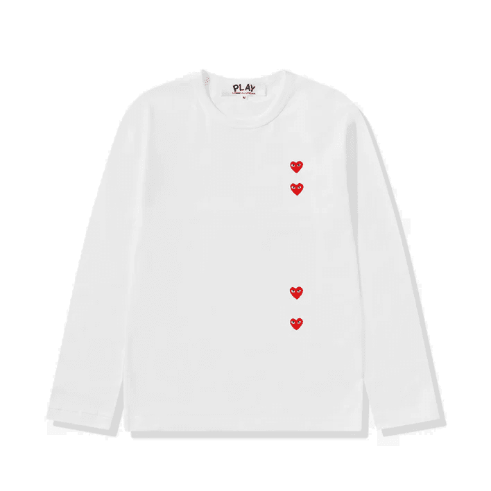 CDG Play Pullover Rote Herzen Weiß