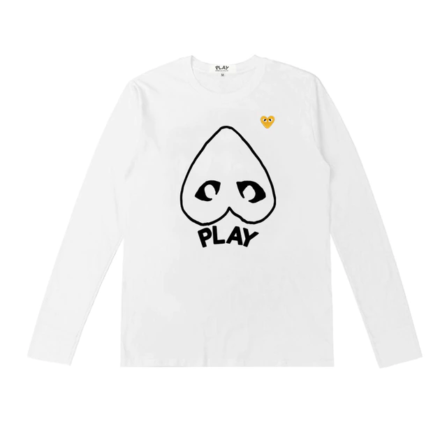 CDG Unisex Pullover Mit Gelbem Herz Weiß